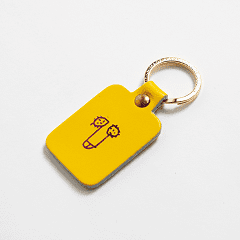 Leather keychain with a dick