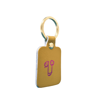 leather key chain with a dick
