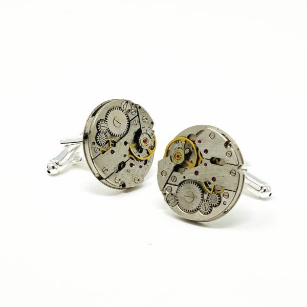 Cufflinks made from antique watch parts
